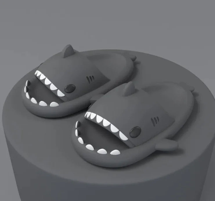 Adult Shark Cartoon Slippers, Indoor Outdoor Funny Slippers