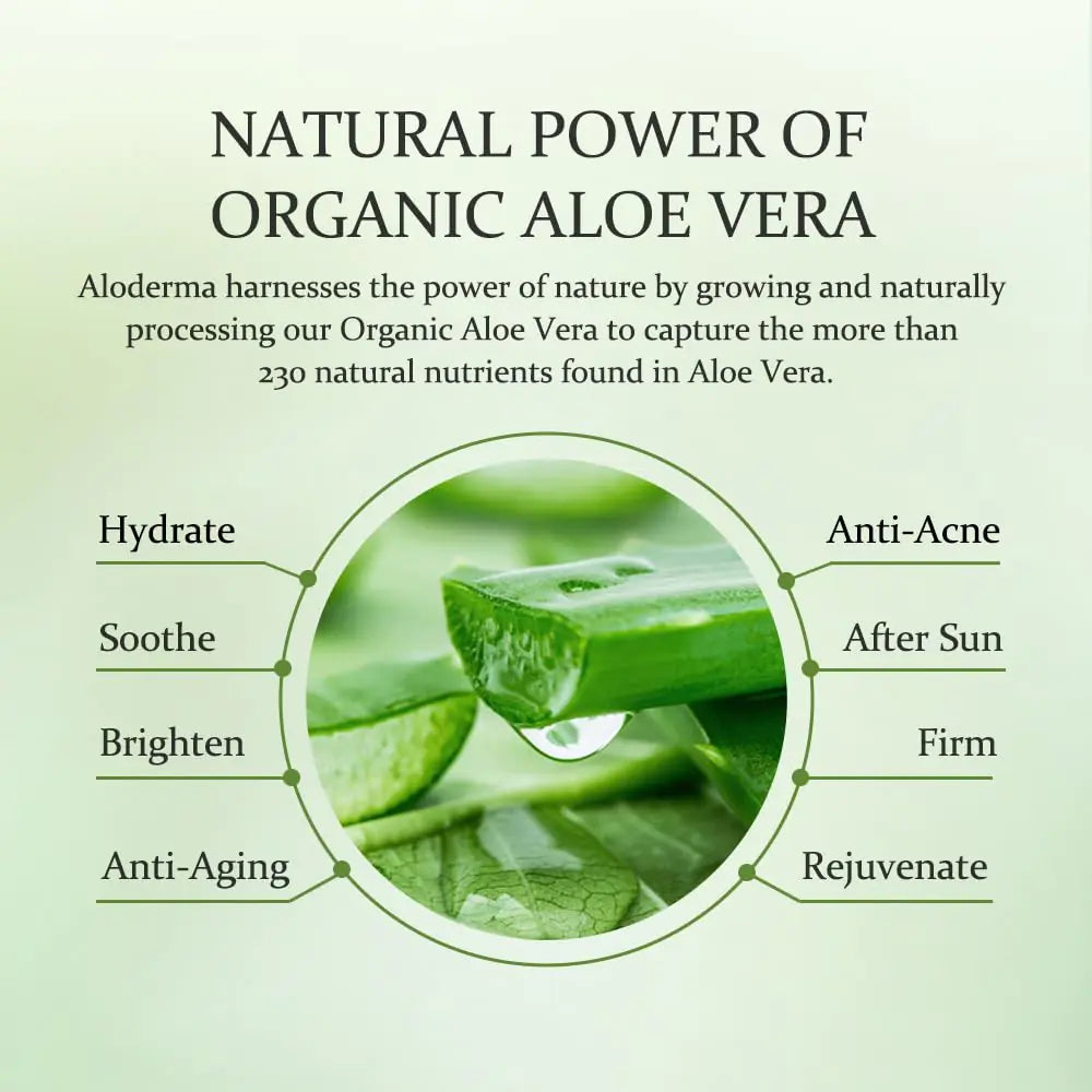 Aloderma 99% Organic Aloe Vera Gel for Face Made within 12 Hours of Harvest - Natural Hydrating Pure Aloe Vera Gel for Soothing Skincare - Moisturizing Aloe Gel for Skin, Face, & Sensitive Skin, 4oz 1