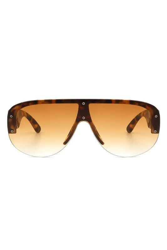 Half Frame Retro Oversize Aviator Sunglasses