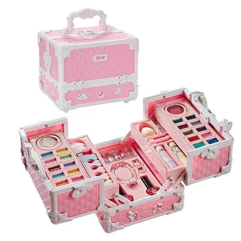 Children's Cosmetics Makeup Set Portable Box Simulation Nail Polish Play House Girl's Birthday Gift