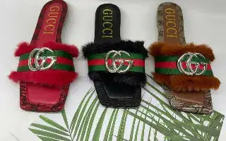 Women's Fashion Fur Slide Sandals